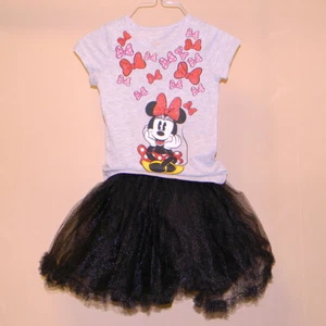 Disney Tutu Collection Minnie 2 pc Girls Set Shirt/Tutu Skirt Size 7/8 Black - Picture 1 of 7