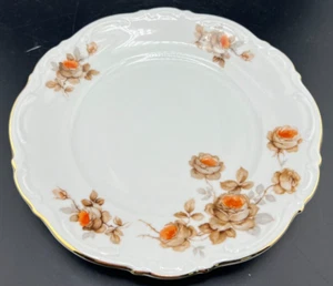 MITTERTEICH BAVARIA GERMANY PORCELAIN NORWAY ROSE SALAD PLATE SET OF 12 - Picture 1 of 3