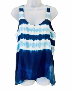 Anthropologie Ben & Lucia Size S Blue Aurora Silk Cotton Tie-dye Tank Top Beach - Picture 1 of 8