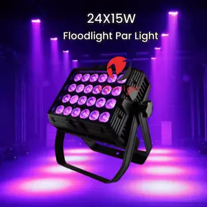 24X15W Waterproof square Stage Lights RGBWA UV 6IN1LED Flood Wall Washer Light - Picture 1 of 9