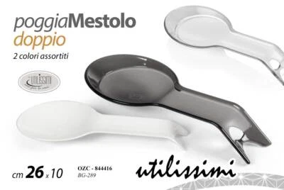 POGGIAMESTOLO DOPPIO POGGIA MESTOLO MELAMINA COLOR MODERNO ASSORTITO 26*10 cm - Immagine 1 di 4