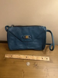 Tignanello Handbag Purse Cross Body Teal Blue Leather NWD - Picture 1 of 7