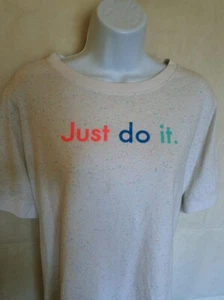 Nike Womens 3XL Vtg Neon Just Do It Speckled Crew Neck Short Sleeve T-Shirt Flaw - Picture 1 of 12