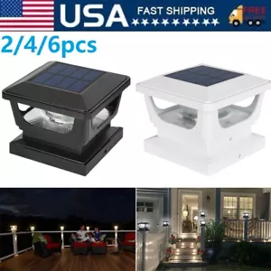2-6Pcs Outdoor Flame Light Solar Post Deck Fence Cap 4x4/5x5 Bright LED Light US - Picture 1 of 15