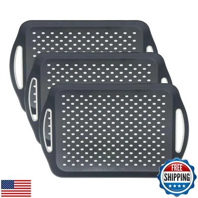 Non-Slip Serving Tray with Handles, 17.7" x 12.4" Large Food Tray Serving Pla - Image 1 of 4