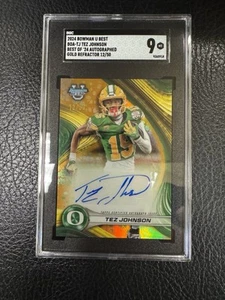 2024 Bowman U Best Tez Johnson Best Of 2024 Auto Gold Refractor /50 SGC 9 - Picture 1 of 2