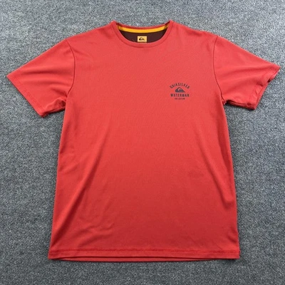 Camisa Quiksilver Waterman Para Hombres Mediana Roja Rendimiento Camiseta Atlética Surf Aire Libre Foto 1 de 4
