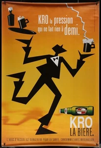 Original KRONENBOURG BEER 47x68 French Advertising Poster BUS SHELTERS Malls - Picture 1 of 1