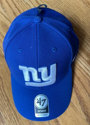 Nueva gorra de béisbol de lana ajustable con etiquetas NFL NY Giants marca MVP Foto 1 de 4