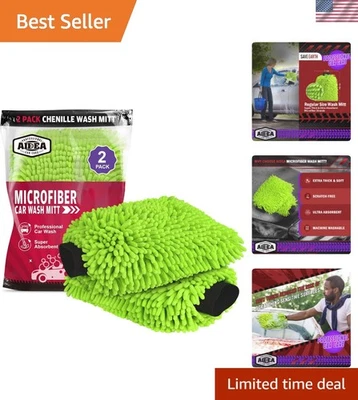 Guante de lavado de autos de microfibra 2PK guantes de detalle sin pelusa sin arañazos Foto 1 de 4
