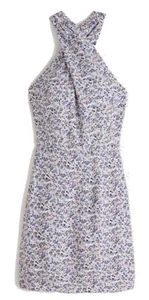 Abercrombie Blue Floral Halter Dress Small Tall - Picture 1 of 6