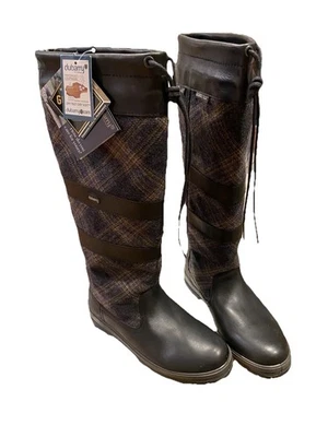 Botas de tweed Dubarry of Ireland EU41/UK7/US9.5 negras de cuero/lana nuevas con etiquetas para mujer Foto 1 de 4