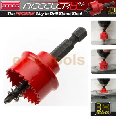 Armeg ACCELER8 Impact HSS Cobalt Sheet Metal Holesaw Drills,Choose 14-40mm & Set