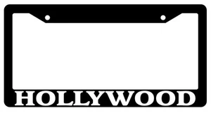 Black License Plate Frame Hollywood City State Auto Accessory 1353 - Picture 1 of 1