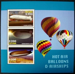 GUYANA HOT AIR BALLOONS STAMPS SHEET OF 3 2006 MNH AIRSHIPS DIRIGIBLE ZEPPELIN - Picture 1 of 1