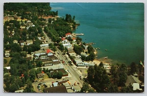 Luftaufnahme von Lake George Village Kanada St. Beach Rd New York NY 1955 Postkarte - Bild 1 von 2