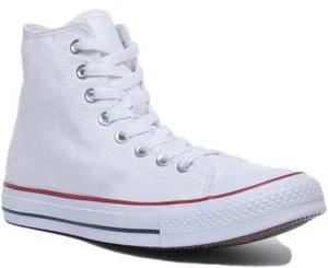 Converse All Star Hi Mens Lace Up Casual Hi Top Trainers In White Sizes UK 7 -12 - Picture 1 of 12