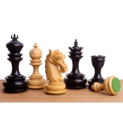3.3" Moonlit Majesty Luxury Chess Set- Chess Pieces Only - Ebony Wood & Boxwood - Image 1 of 4