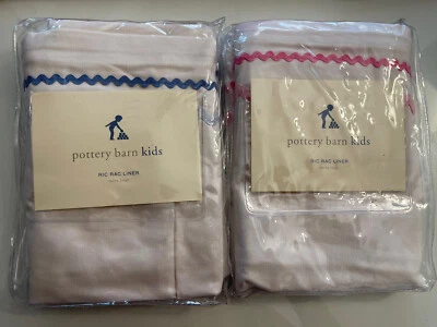 Forros de carreras Pottery Barn Kids rosa y azul Ric para cesta Sabrina extra grande nuevos Foto 1 de 2