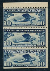 drbobstamps US Scott #C10A Mint NH Booklet Pane of 3 Airmail Stamps Cat $115 - Picture 1 of 2
