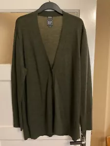 GAP lange Strickjacke Longcardigan 100% Merinowolle Gr. XXL 44 46 dunkelgrün - Bild 1 von 6