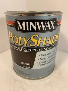 Minwax PolyShades Wood Stain + Polyurethane Finish 1 Quart Tudor Gloss - Picture 1 of 4