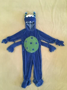 Minikleidung 24 Monate Plüschmonster Halloween Kostüm blau einteilig Hoodie - Bild 1 von 4