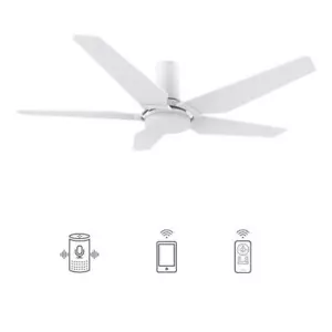 CARRO Smart Ceiling Fan 48"x48"x11.7" Dimmable LED White w/Light+Remote Durable - Picture 1 of 1