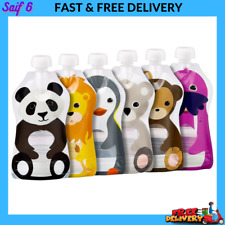 SQUOOSHI Reusable Baby Food Pouches - 5 Oz - 6 Large Pouches - Baby Food Storage