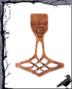 Holz Mittelalter Wandzierde - Thors Hammer - Thor-Hammer klein - Bild 1 von 1
