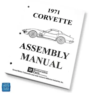 Corvette 1971 manual de montaje de fábrica GM cada hoja suelta/sin encuadernar - Imagen 1 de 4