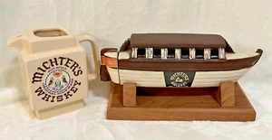 MICHTER'S WHISKEY - Set of 2 - Canal Boat, 1977 - Collectible - Decanters - EUC! - Picture 1 of 11