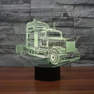 3D Illusion Lamp Truck 7 Colors Change Touch LED Night Light USB Power Kids Gift - Picture 1 of 10