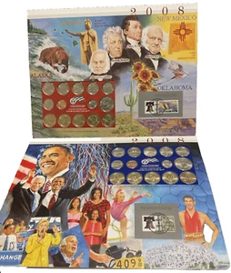 2008 P/D Uncirculated Mint Set Postal Commemorative Society Coin & Stamps - Picture 1 of 12