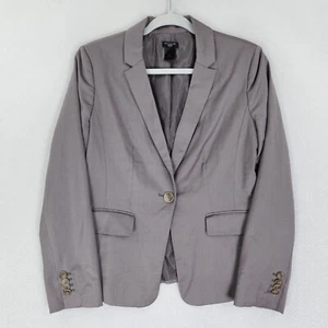 Ann Taylor Jacket Womens 6 Petite Gray Wool Blend Blazer Business Classic Career - Picture 1 of 12