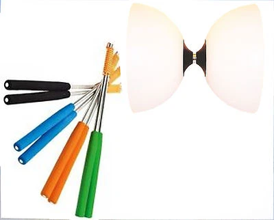 DIABOLONET-KREISZ Henrys Circus Diabolo Weiss mit ULK2 Schwarz + Henrys Alustäbe 325