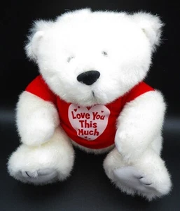 #14 patas magnéticas de felpa de 8" Bear White Peluche LOVE YOU MUCH - Imagen 1 de 3