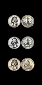 Proof 1940, 1941 & 1942 Washington Silver Quarter Proofs - GEM BU - Picture 1 of 11