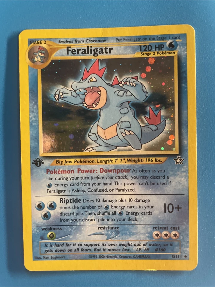 1st Ed Feraligatr Holo Rare 5 Neo Genesis EX - Image 1 of 4