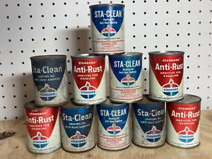 Vintage ungeöffnet Standard Öl Anti-Rost & Sta-Clean Additiv 4 Oz Dosen - Bild 1 von 4