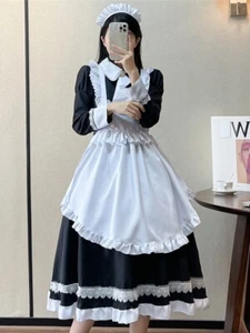 Britischer Stil Kleidung Damen Dienstmädchen Kellnerin Outfit Cosplay Anime Lolita Kostüm - Bild 1 von 15