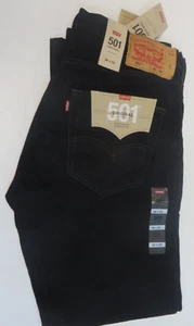 NWT Levis 501 Jeans Mens 36X30 Black Button Fly Straight Leg - Picture 1 of 8