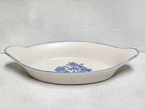 Pfaltzgraff Yorktowne Augratin Dish 11" Oval Blue Floral Trim US Castle - Picture 1 of 6