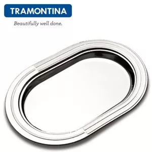 TRAMONTINA ® Oval Tablett Serviertablett 35x24cm Edelstahl 18/10 Ciclo 61510350 - Bild 1 von 8