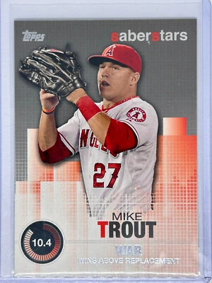 2014 Topps Series 2 Baseball Mike Trout Saber Stars WAR #SST-1 LAA Angels - Image 1 of 2
