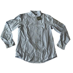 Eddie Bauer Long Sleeve Button Front Shirt Mens Size S Blue Legend Wash Poplin - Picture 1 of 18