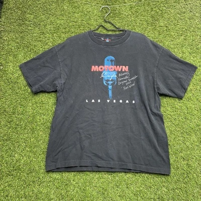 Vintage Motown Café Shirt Mens XL Black Single Stitch Embroidered Graphic Tee - Image 1 of 4