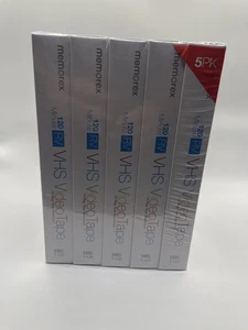 Memorex VHS Videokassetten 5 Stück leer T120 120 Minuten Wohnmobil Videorecorder neu versiegelt - Bild 1 von 4