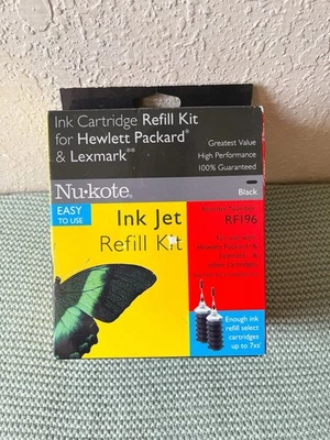 NU KOTE INK JET REFILL KIT RF196 HEWLETT PACKARD LEXMARK BLACK-NIB - Image 1 of 4