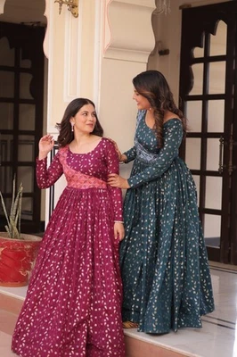 Navratri Special Rayon Gown for Women Indian Traditional Garba Dance Dress L - Image 1 of 4